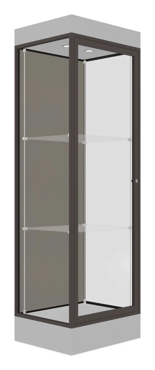 small tower display case with led lighting 24 x 76 18