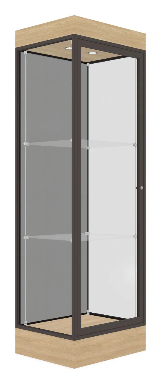 small tower display case with led lighting 24 x 76 22