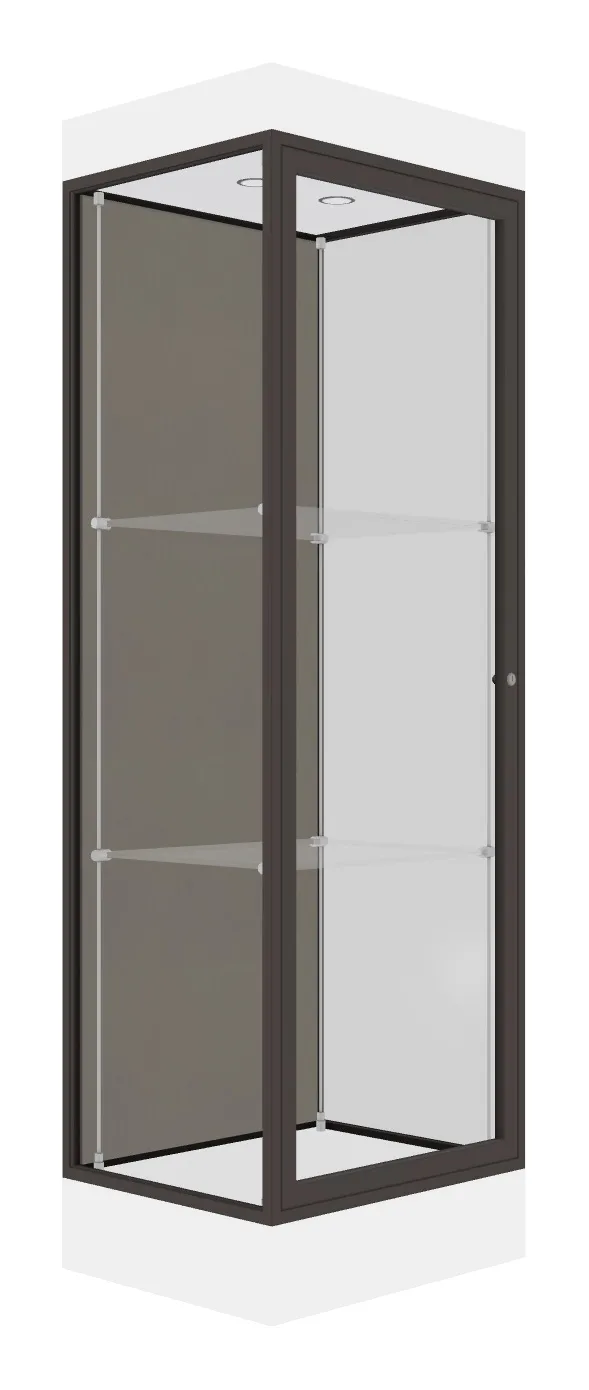 small tower display case with led lighting 24 x 76 20