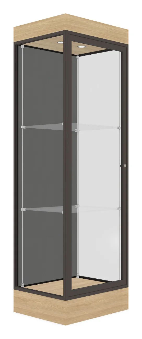 small tower display case with led lighting 24 x 76 29