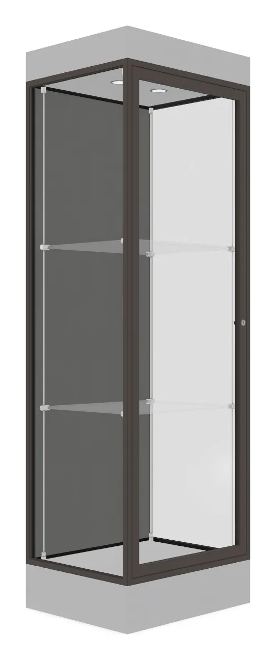 small tower display case with led lighting 24 x 76 32