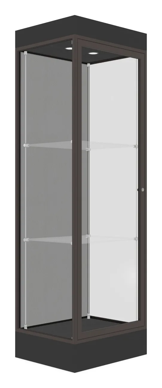 small tower display case with led lighting 24 x 76 23