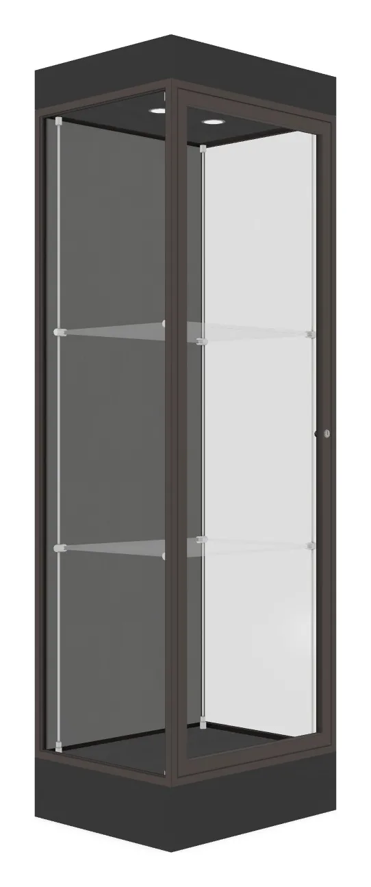small tower display case with led lighting 24 x 76 30
