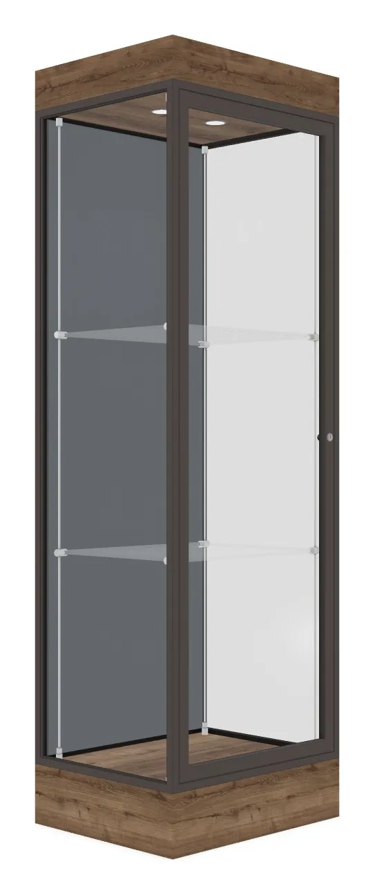 small tower display case with led lighting 24 x 76 12
