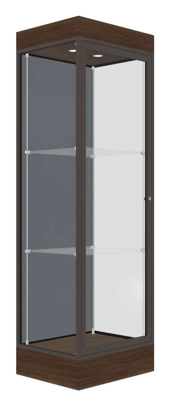 small tower display case with led lighting 24 x 76 14