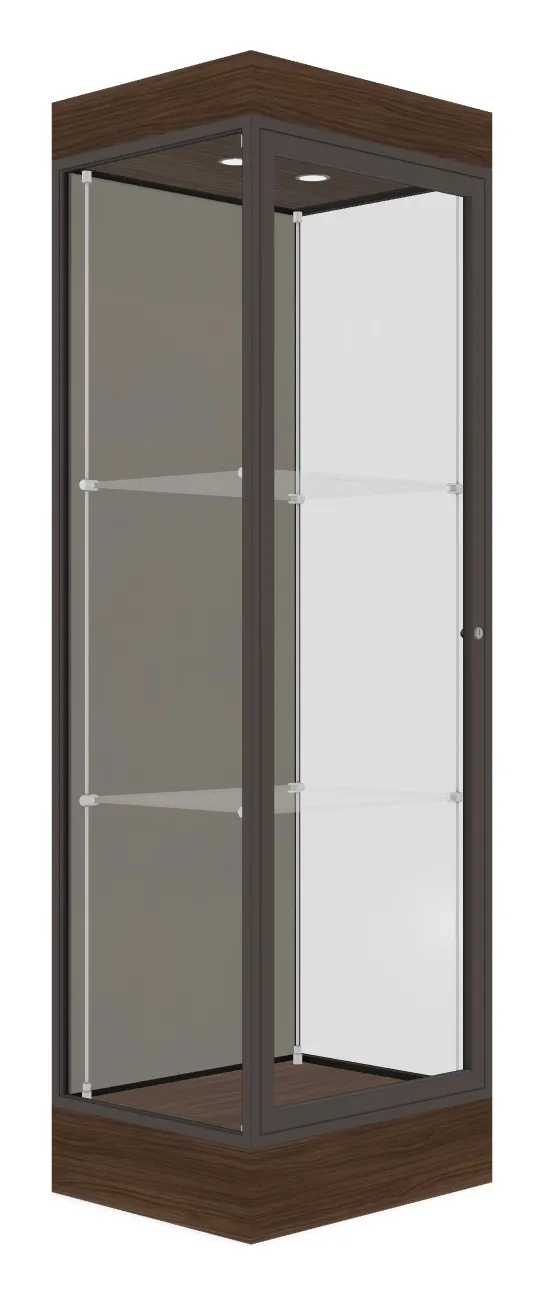 small tower display case with led lighting 24 x 76 21