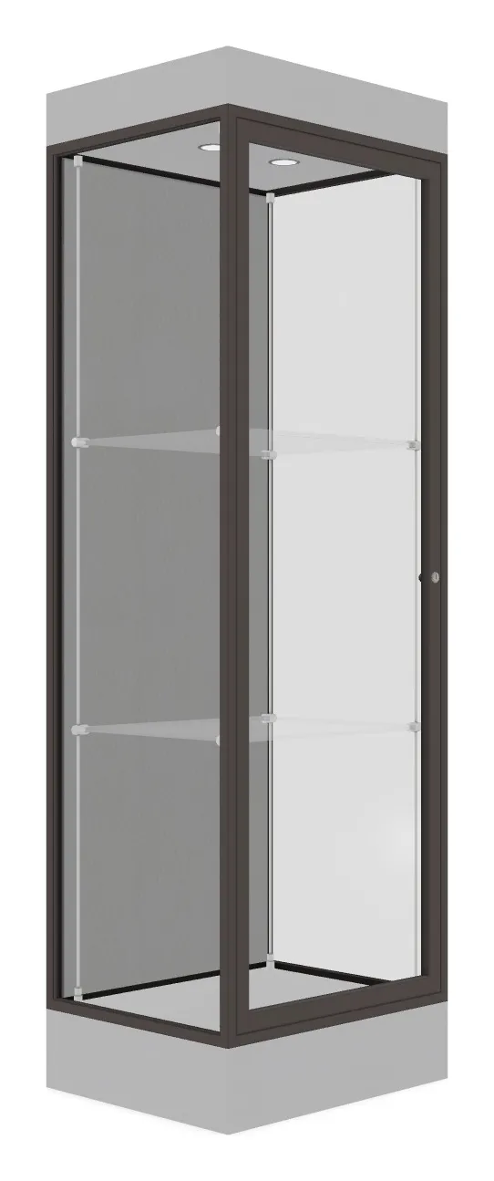small tower display case with led lighting 24 x 76 25