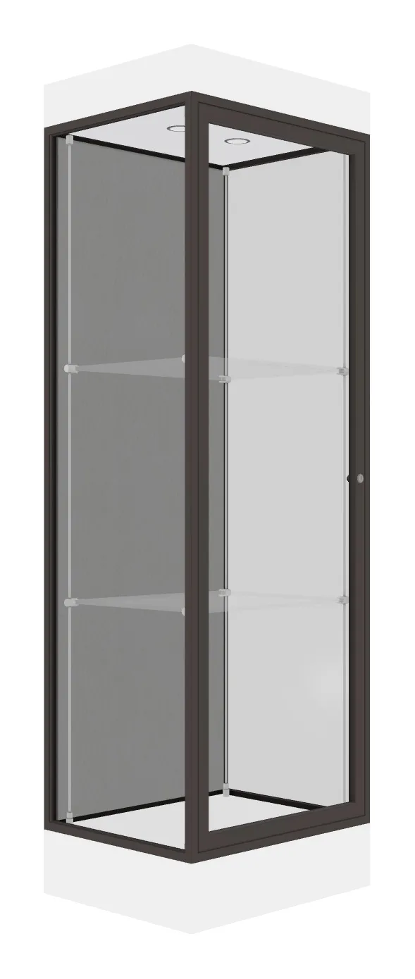 small tower display case with led lighting 24 x 76 27