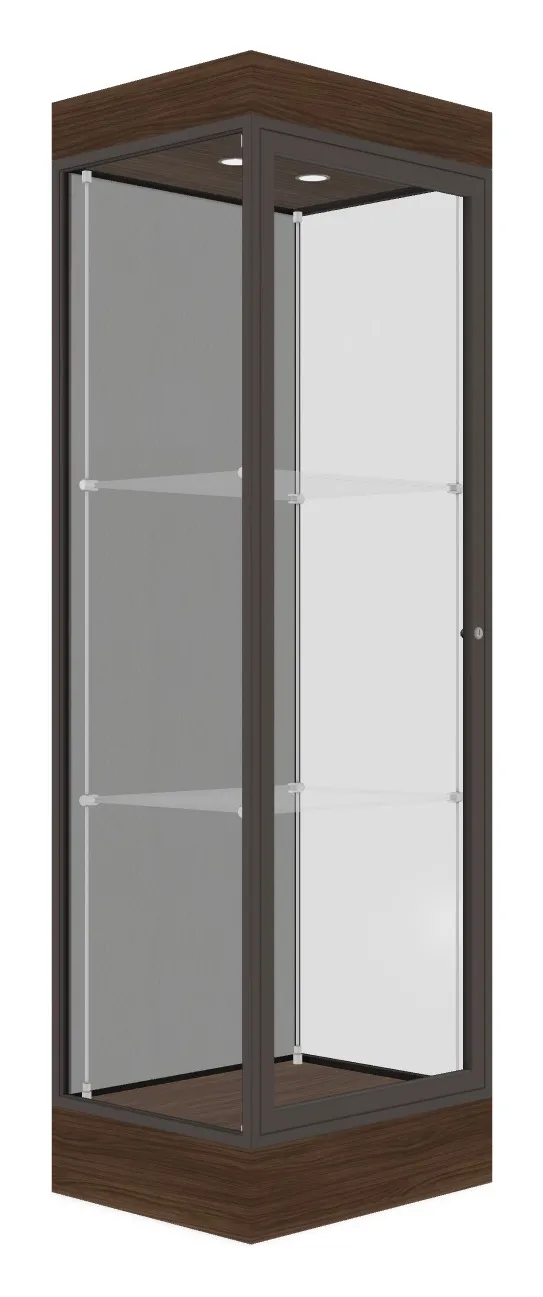 small tower display case with led lighting 24 x 76 28