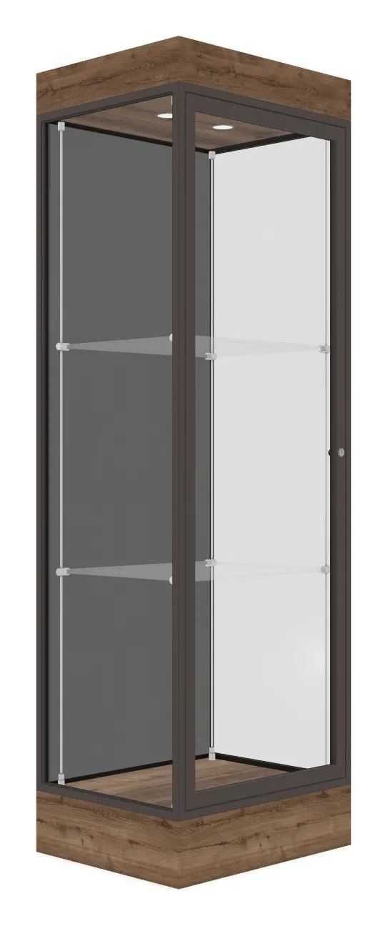 small tower display case with led lighting 24 x 76 33