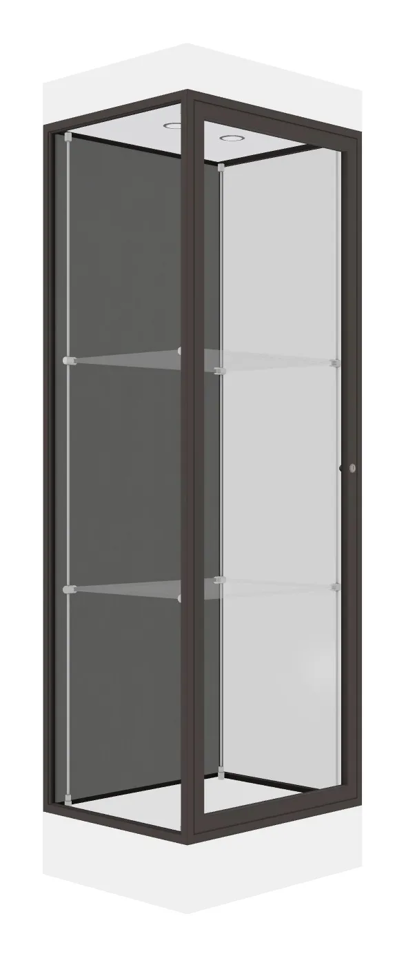 small tower display case with led lighting 24 x 76 34
