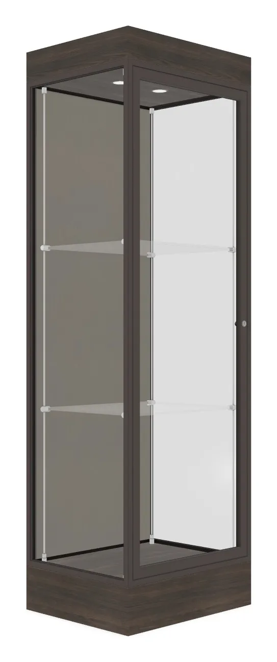 small tower display case with led lighting 24 x 76 17