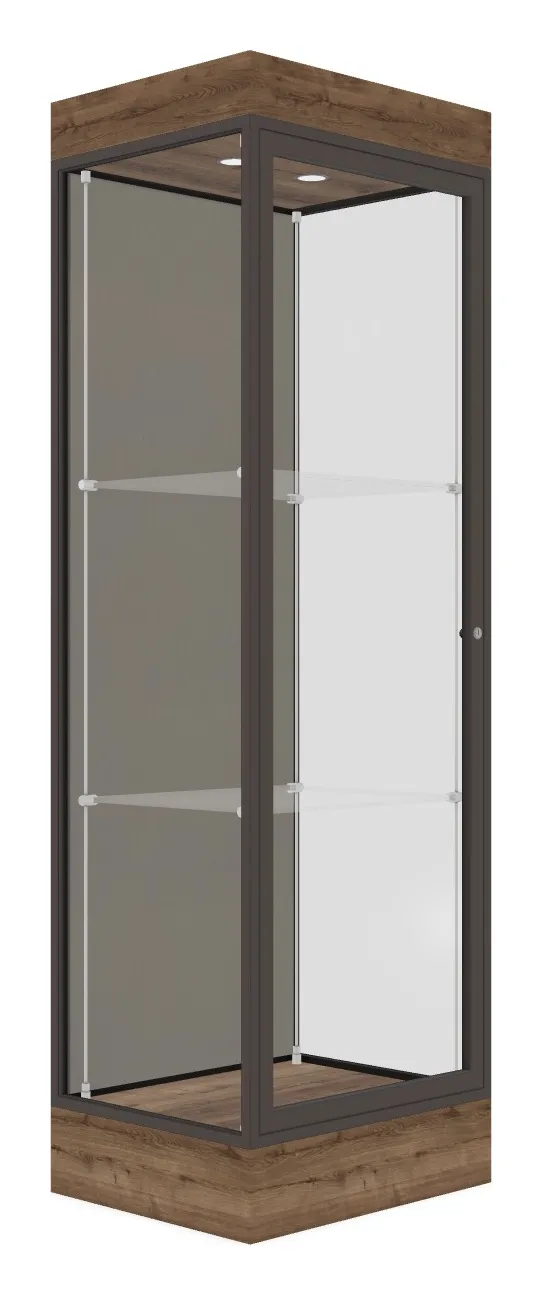 small tower display case with led lighting 24 x 76 19