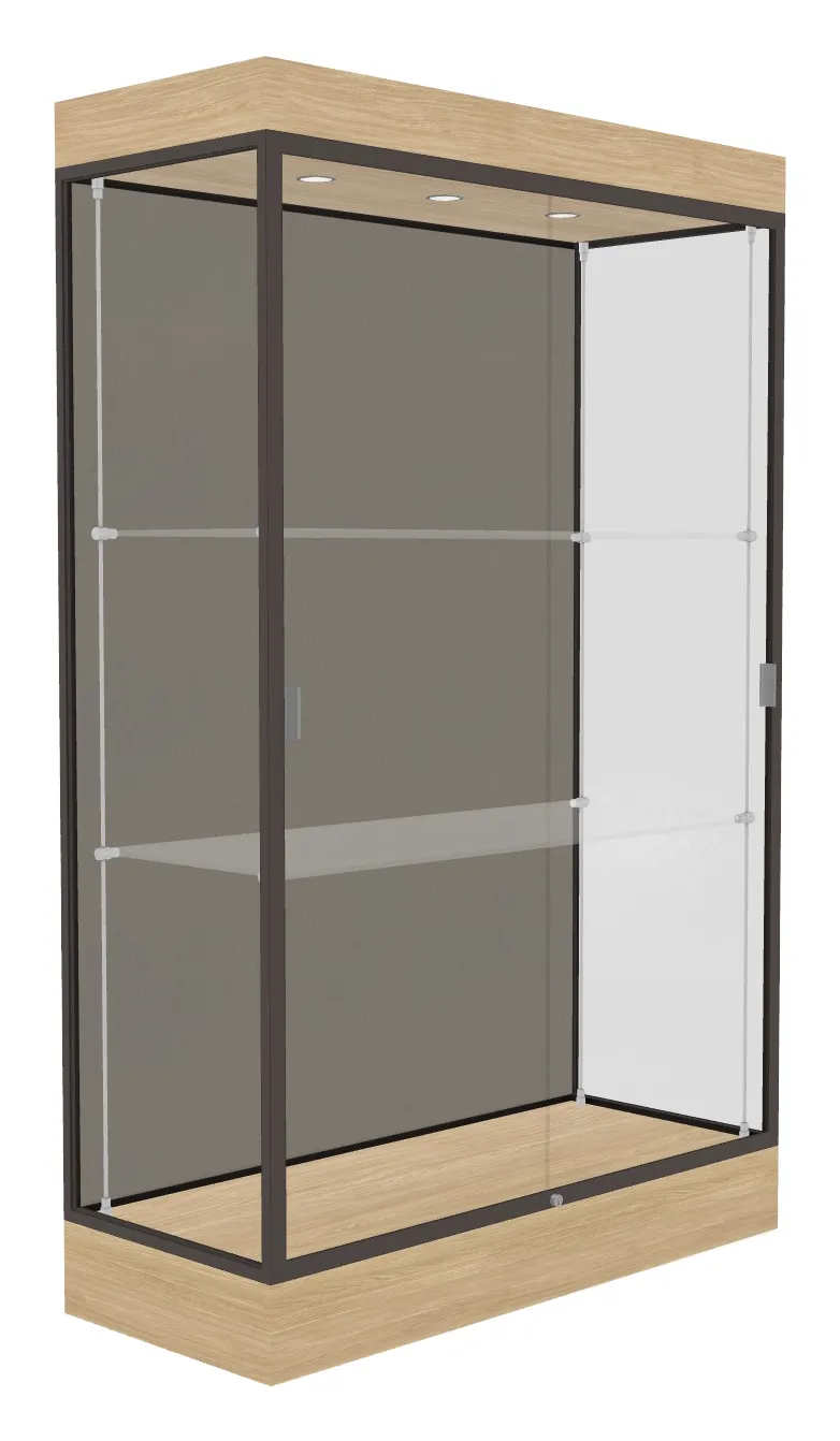 small trophy display case with led lighting 48 x 76 15