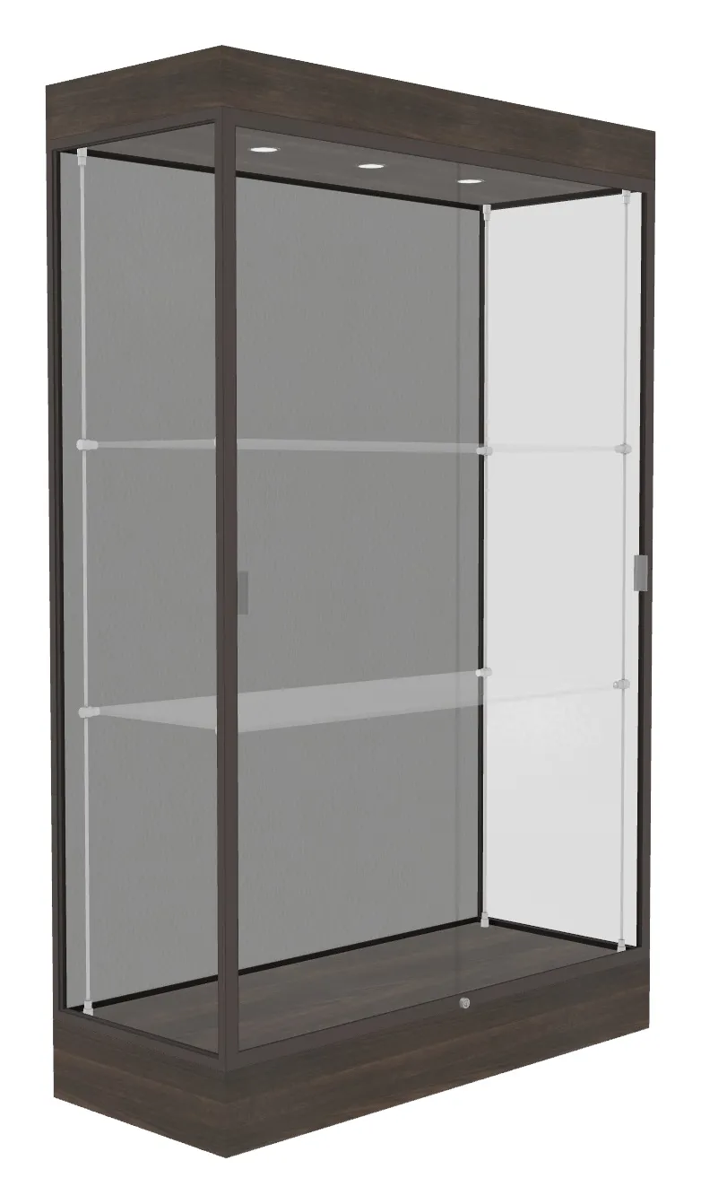 small trophy display case with led lighting 48 x 76 24