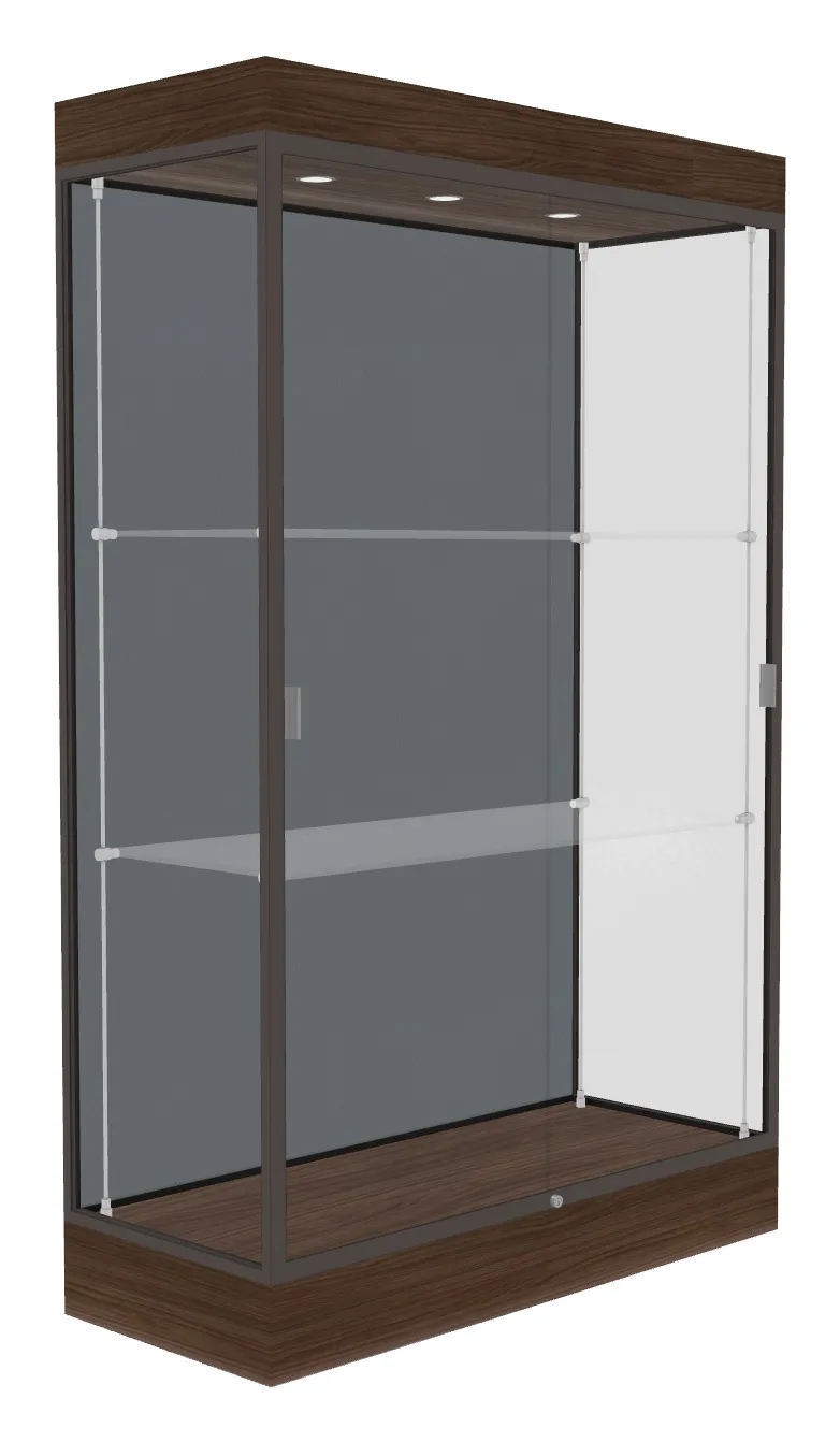 small trophy display case with led lighting 48 x 76 14