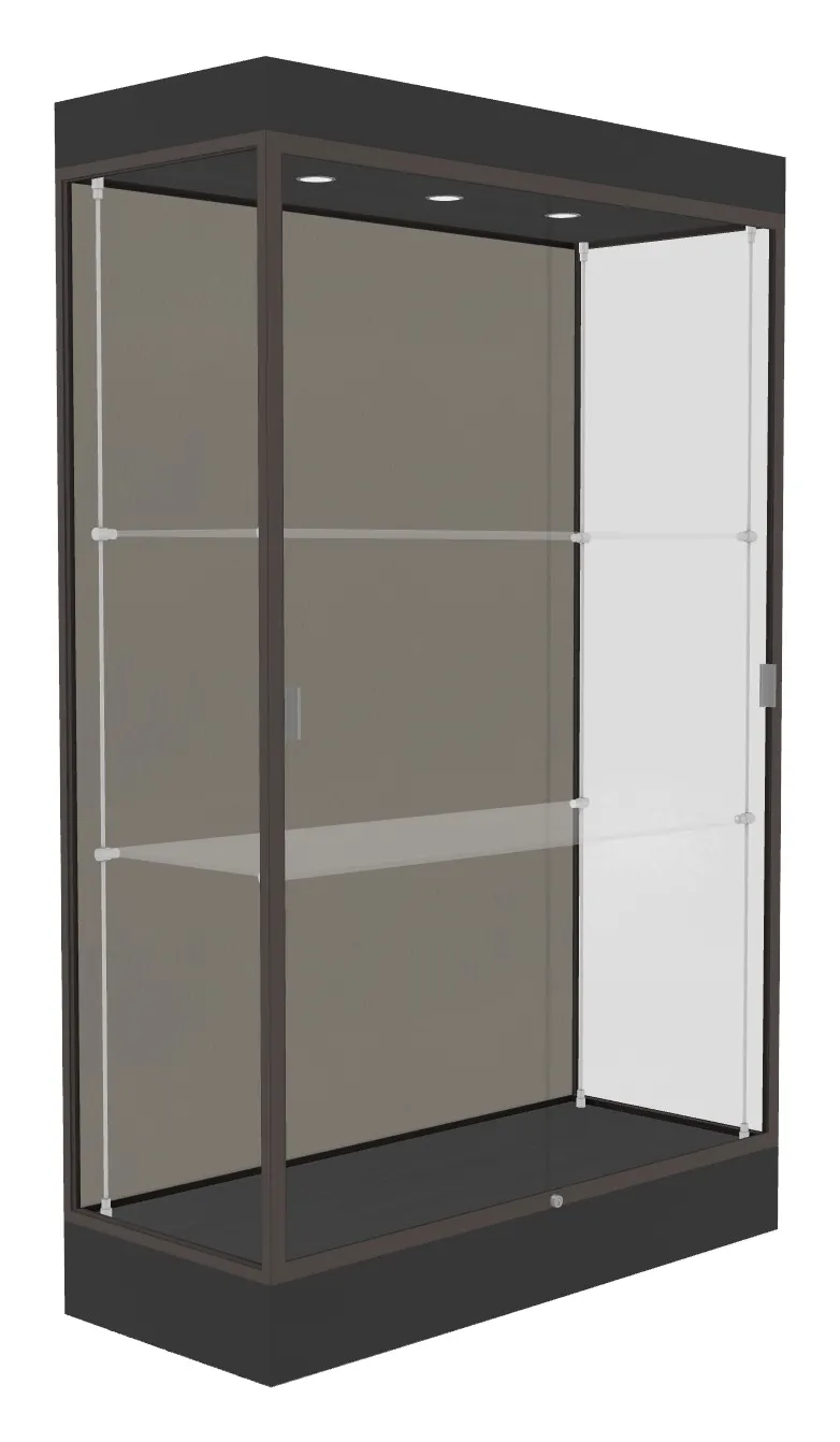 small trophy display case with led lighting 48 x 76 16
