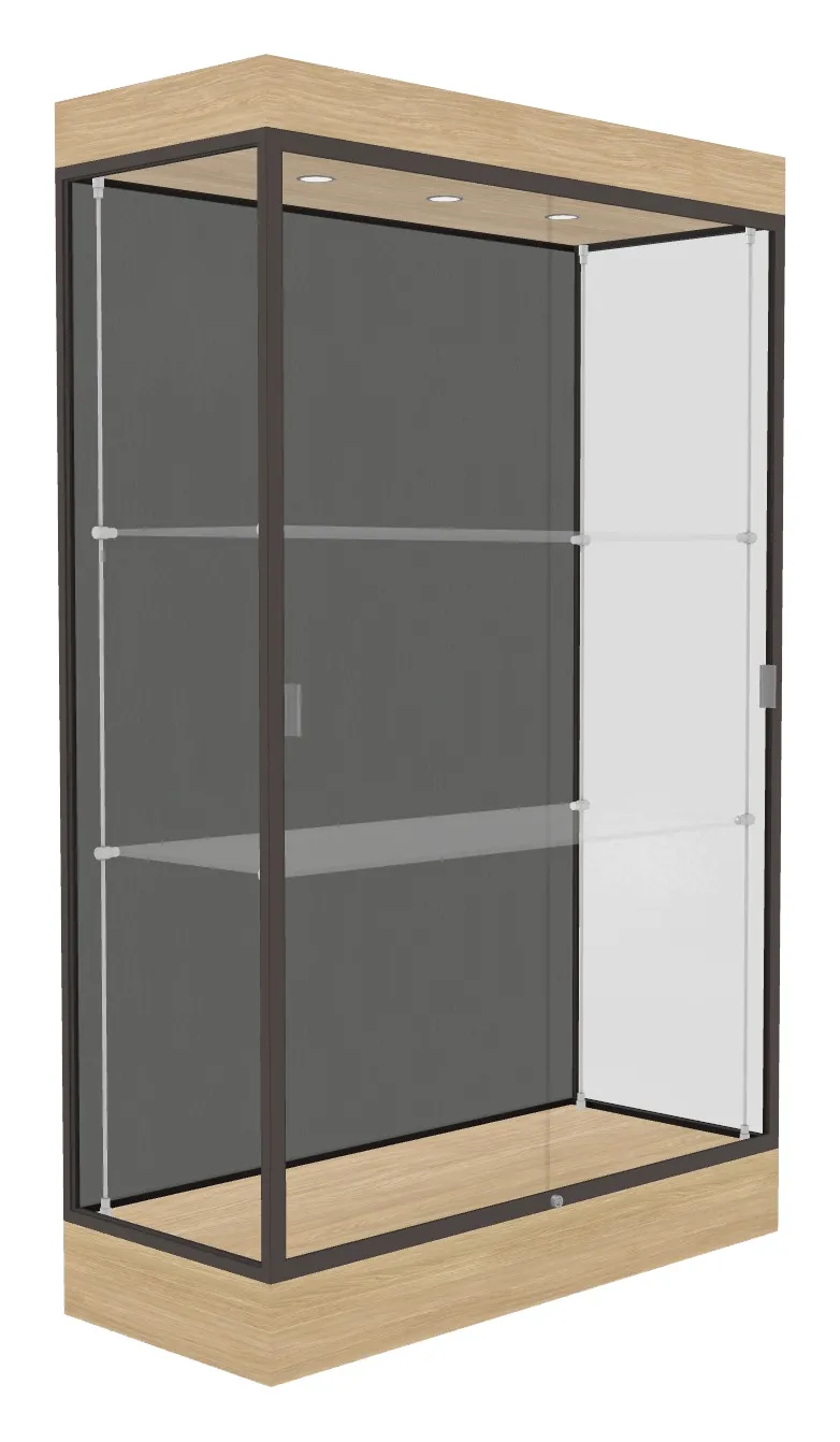 small trophy display case with led lighting 48 x 76 29