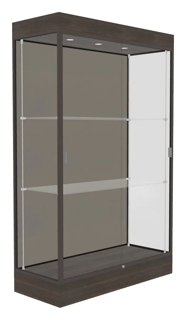 small trophy display case with led lighting 48 x 76 17