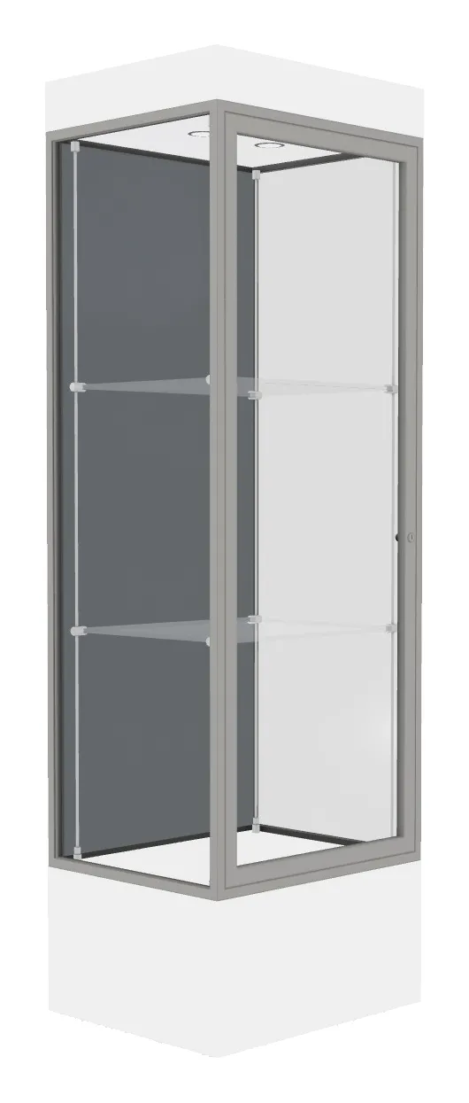 small lighted display case with 12 base 24 x 76 13