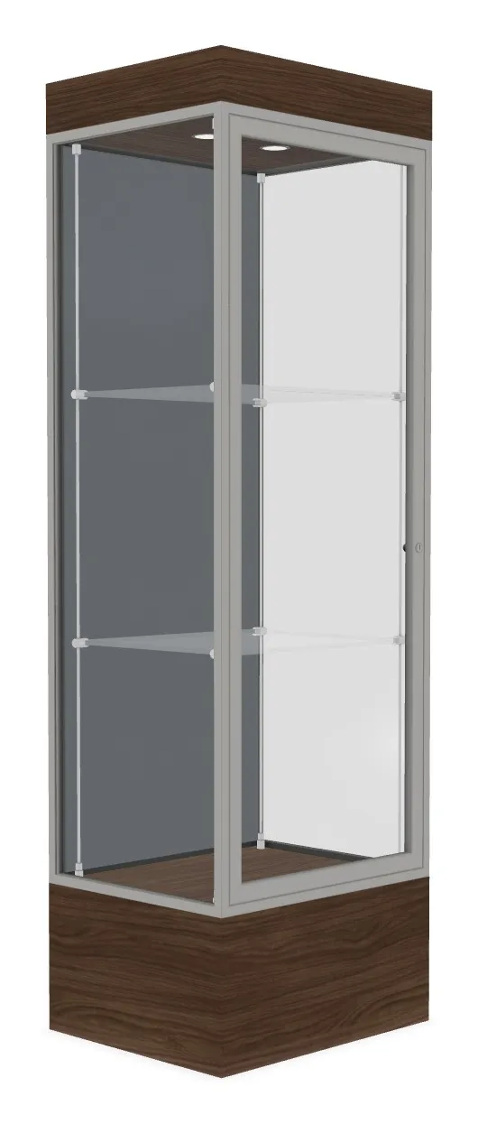 small lighted display case with 12 base 24 x 76 14