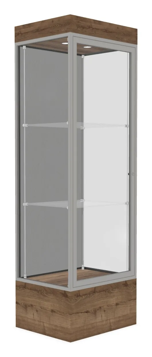 small lighted display case with 12 base 24 x 76 26