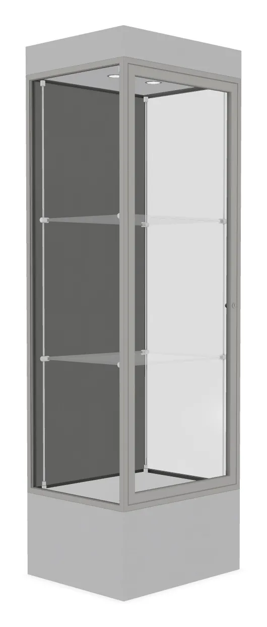 small lighted display case with 12 base 24 x 76 32