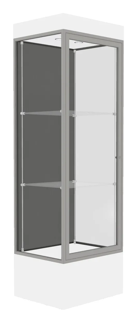 small lighted display case with 12 base 24 x 76 34