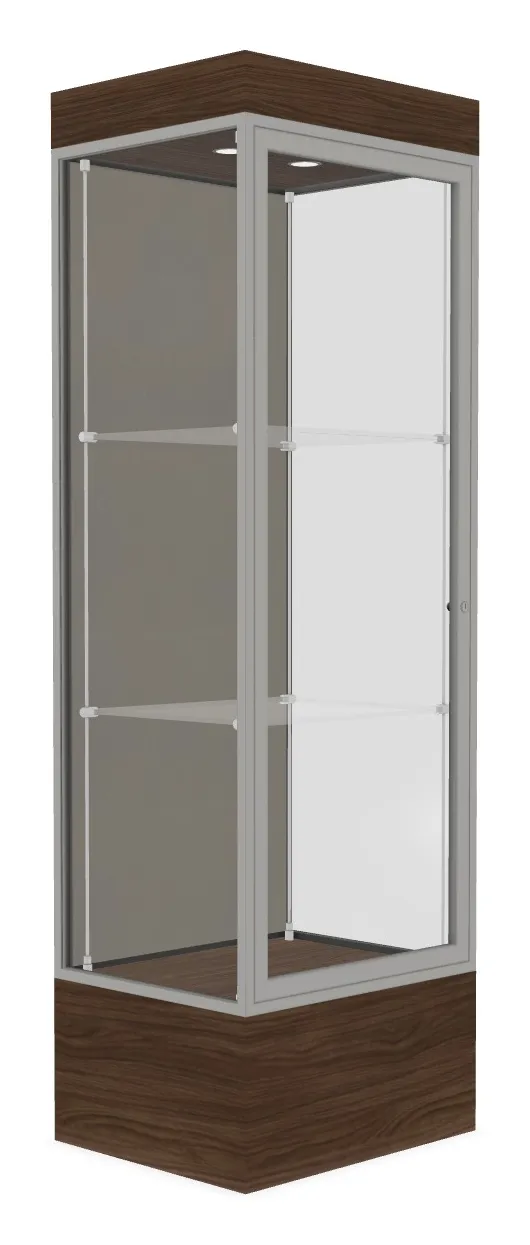 small lighted display case with 12 base 24 x 76 21