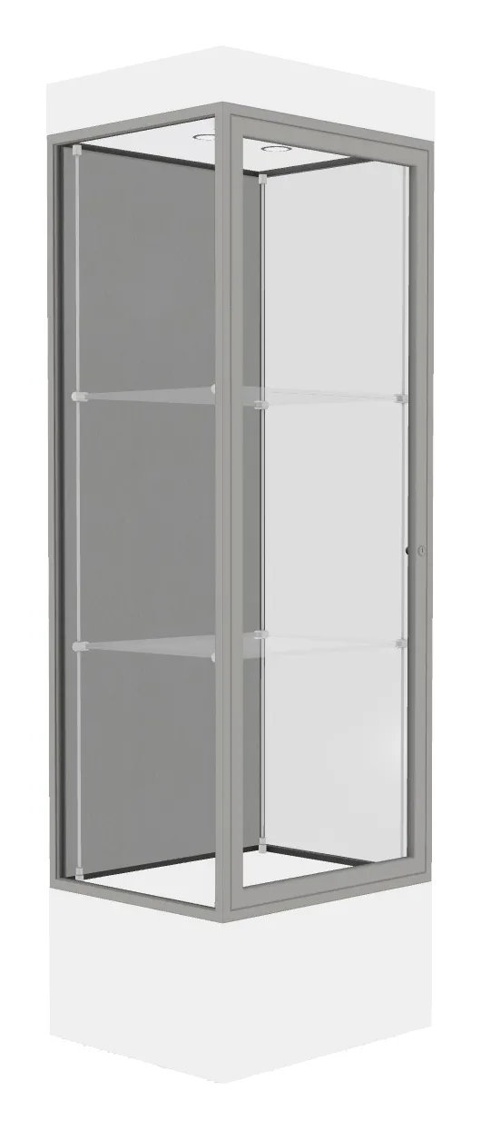 small lighted display case with 12 base 24 x 76 27
