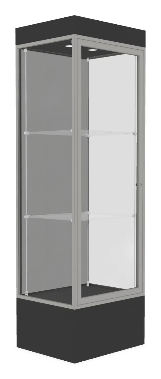 small lighted display case with 12 base 24 x 76 23