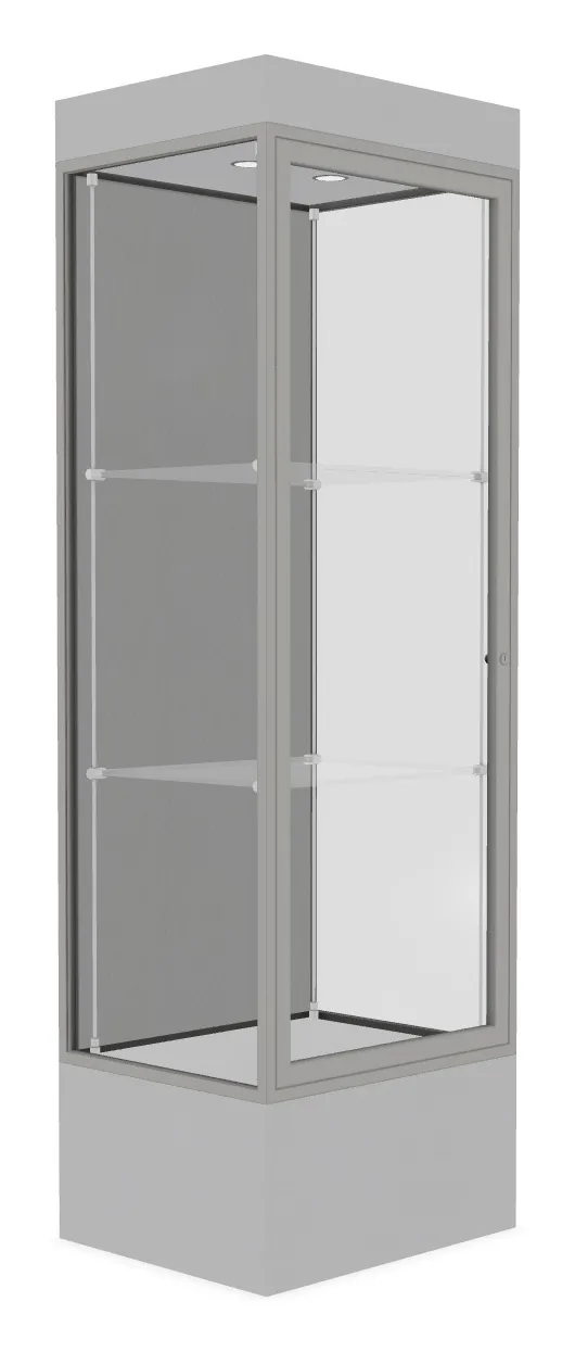 small lighted display case with 12 base 24 x 76 25