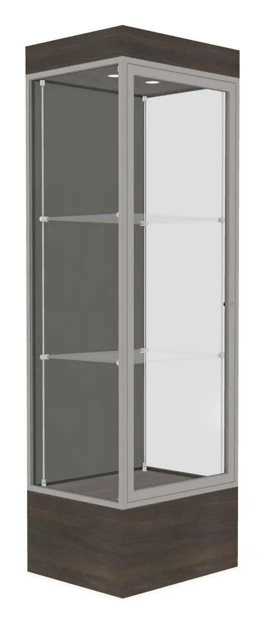 small lighted display case with 12 base 24 x 76 31