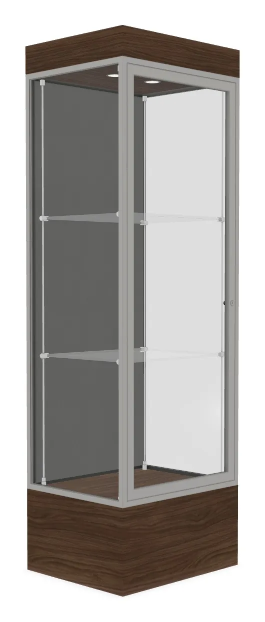 small lighted display case with 12 base 24 x 76 35