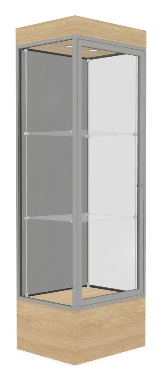 small lighted display case with 12 base 24 x 76 22