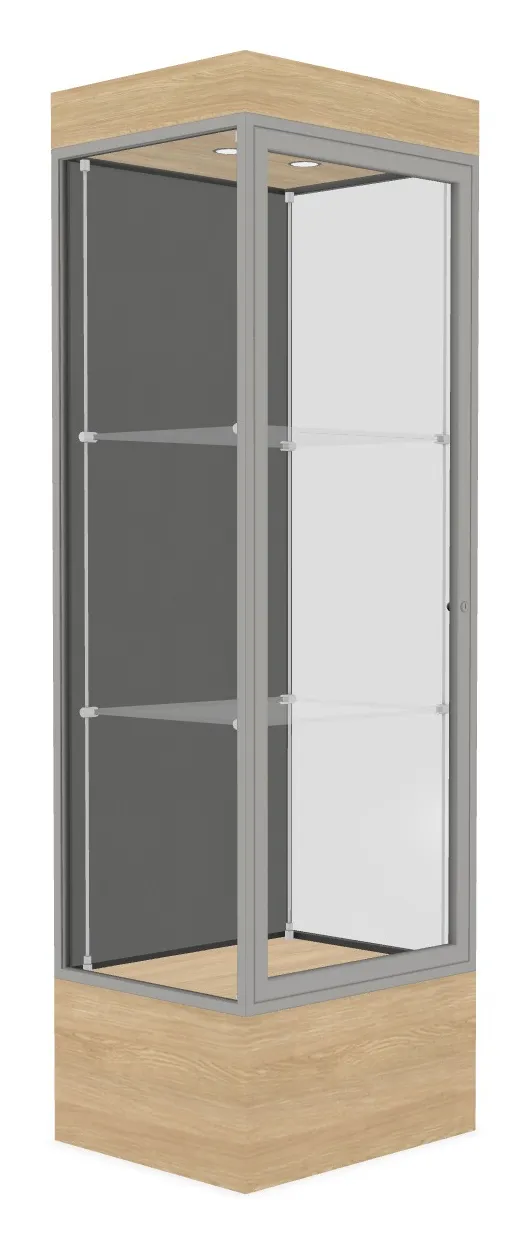 small lighted display case with 12 base 24 x 76 29