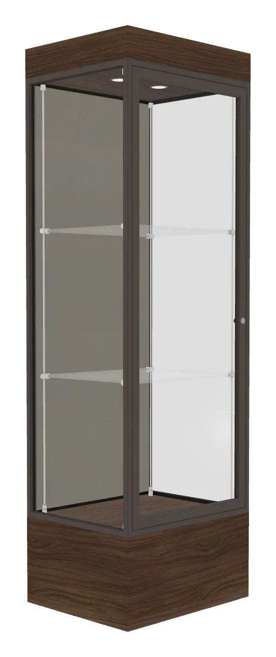 small lighted display case with 12 base 24 x 76 21