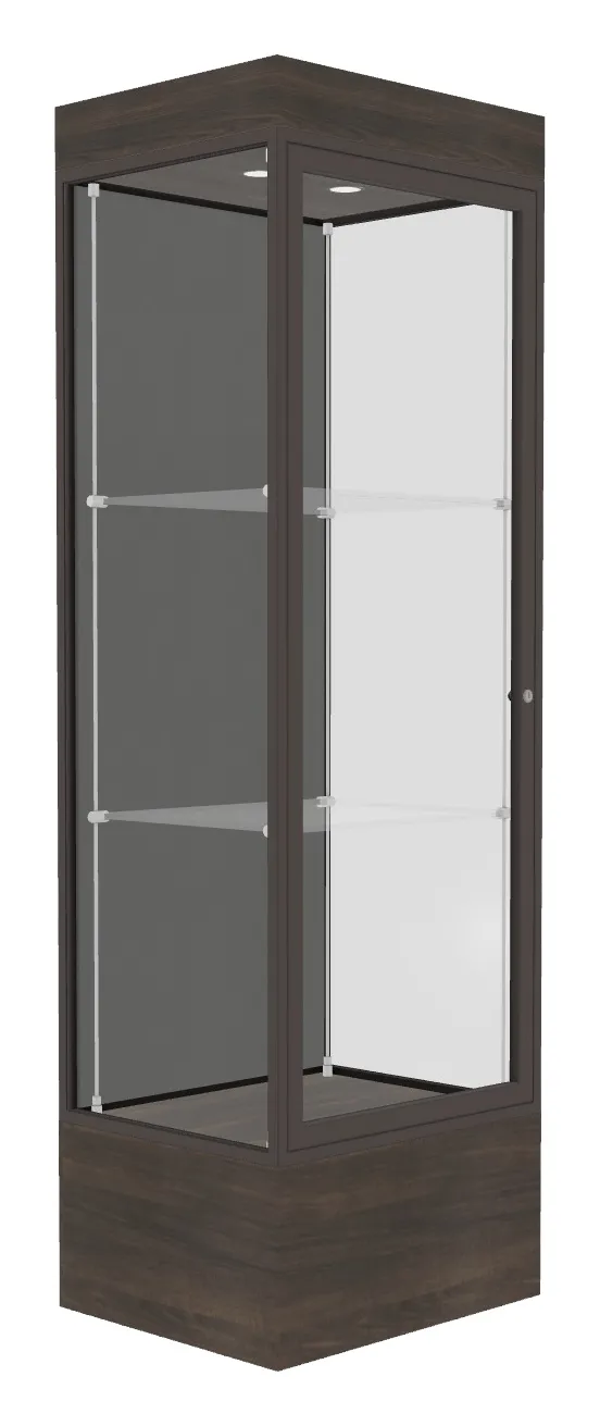 small lighted display case with 12 base 24 x 76 31