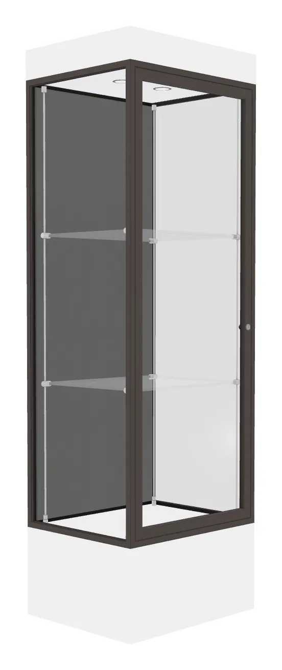 small lighted display case with 12 base 24 x 76 34