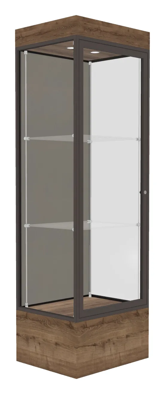 small lighted display case with 12 base 24 x 76 19