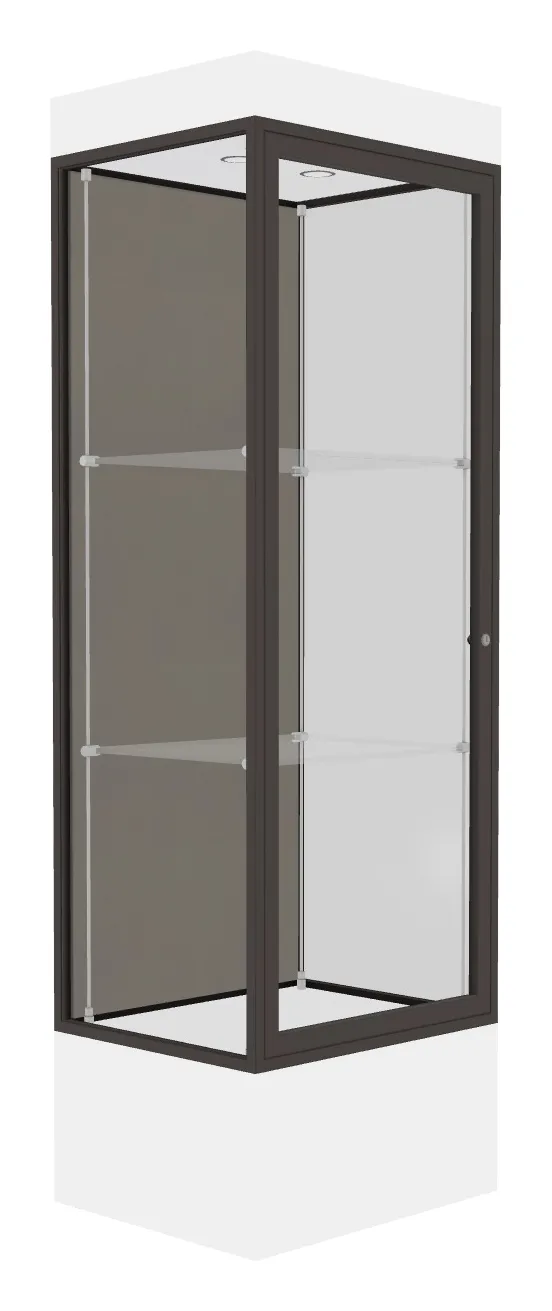 small lighted display case with 12 base 24 x 76 20