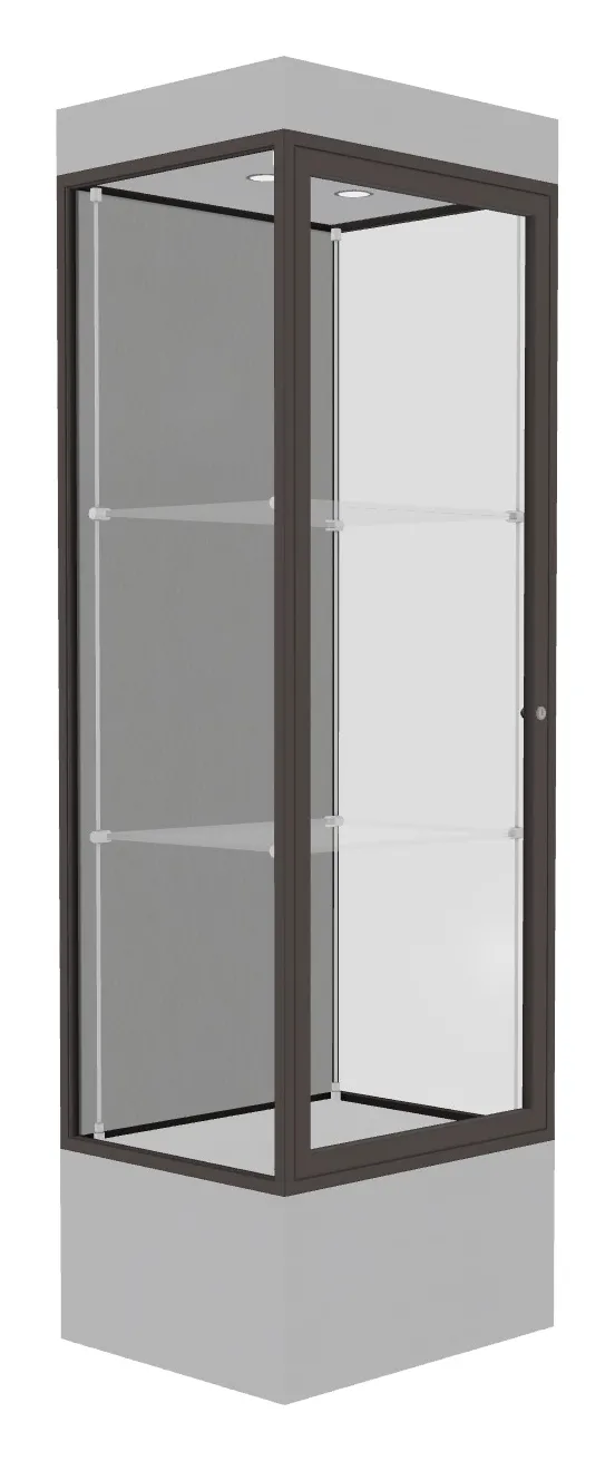 small lighted display case with 12 base 24 x 76 25