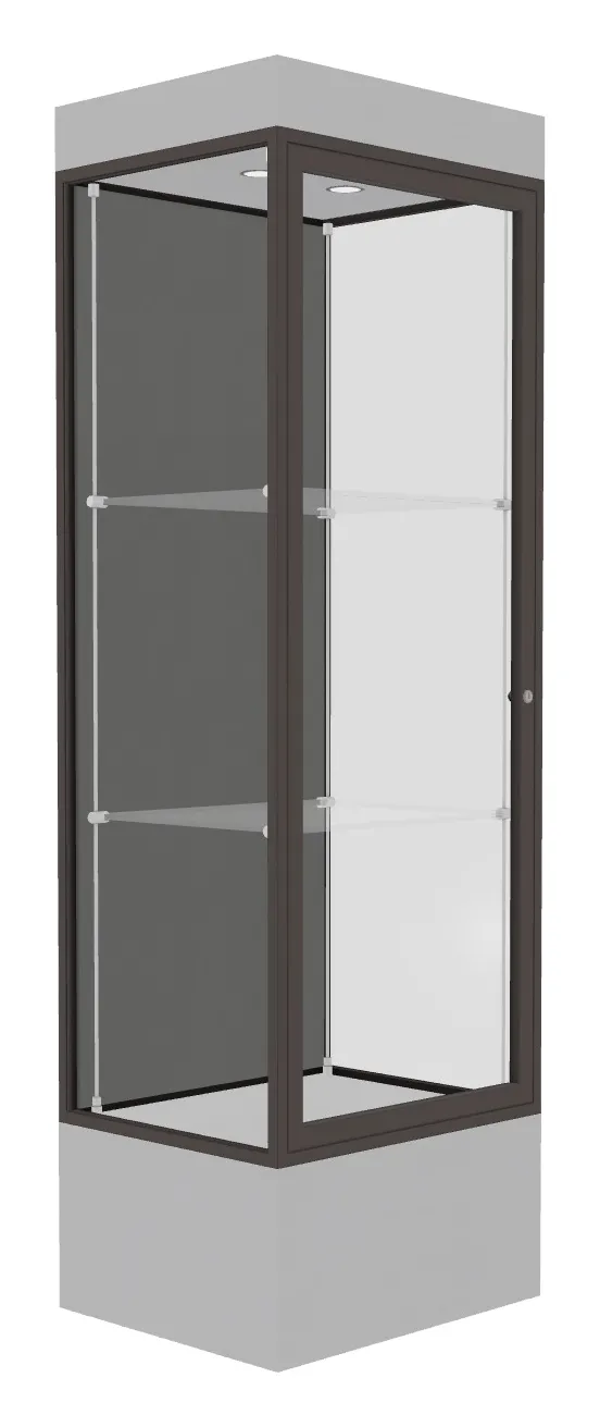 small lighted display case with 12 base 24 x 76 32