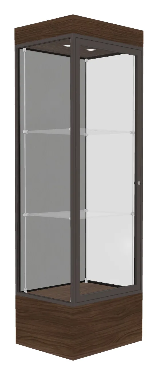 small lighted display case with 12 base 24 x 76 28