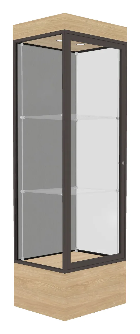 small lighted display case with 12 base 24 x 76 22