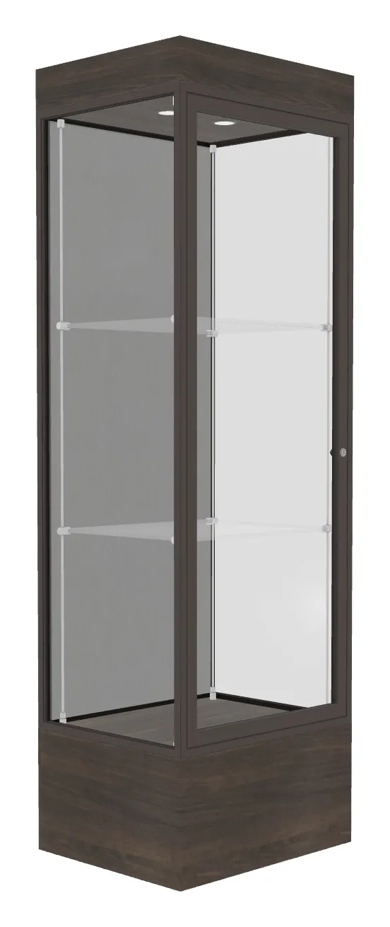 small lighted display case with 12 base 24 x 76 24