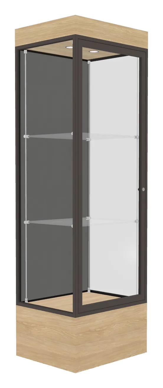 small lighted display case with 12 base 24 x 76 29