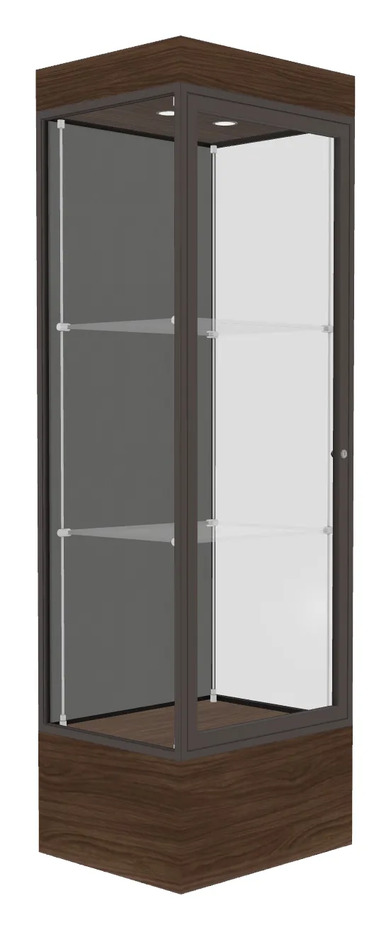 small lighted display case with 12 base 24 x 76 35