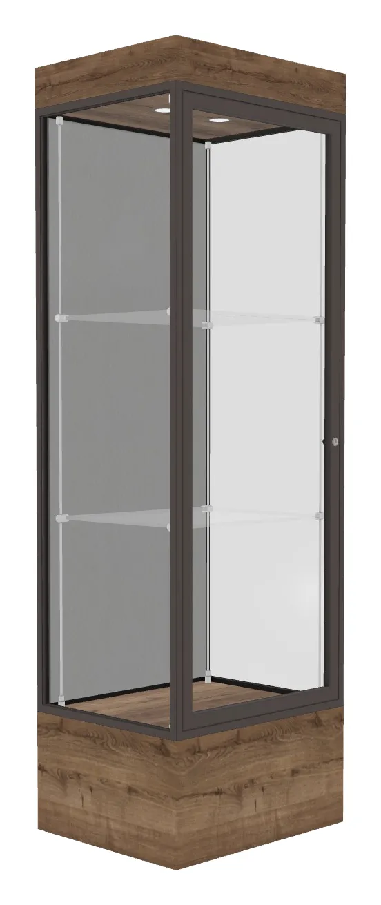 small lighted display case with 12 base 24 x 76 26