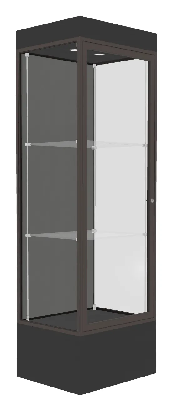 small lighted display case with 12 base 24 x 76 30